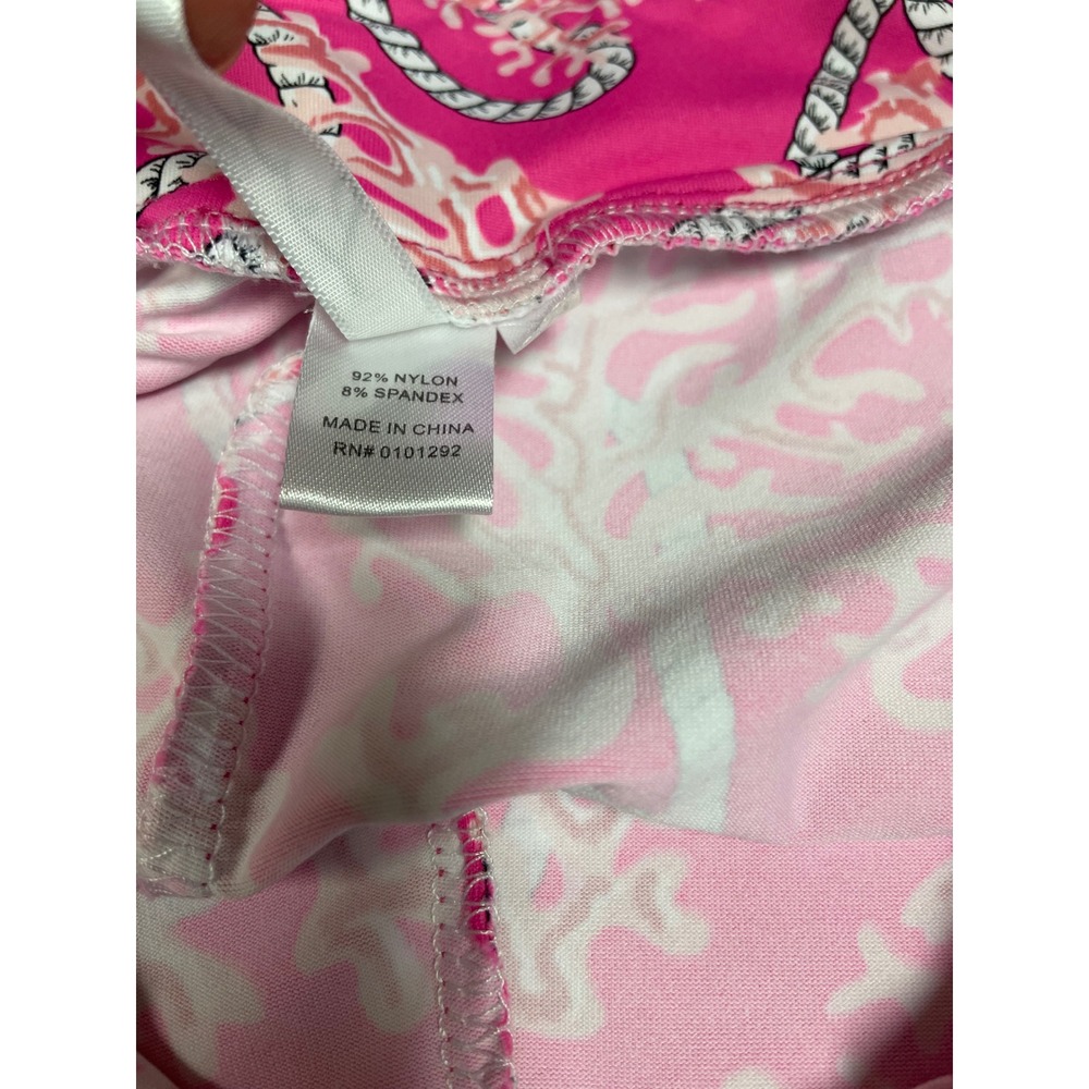 Lulu B Pink Coral Rope Nautical Skort Pickleball Golf Chic Resort Wear UPF 50 M - Picture 11 of 12
